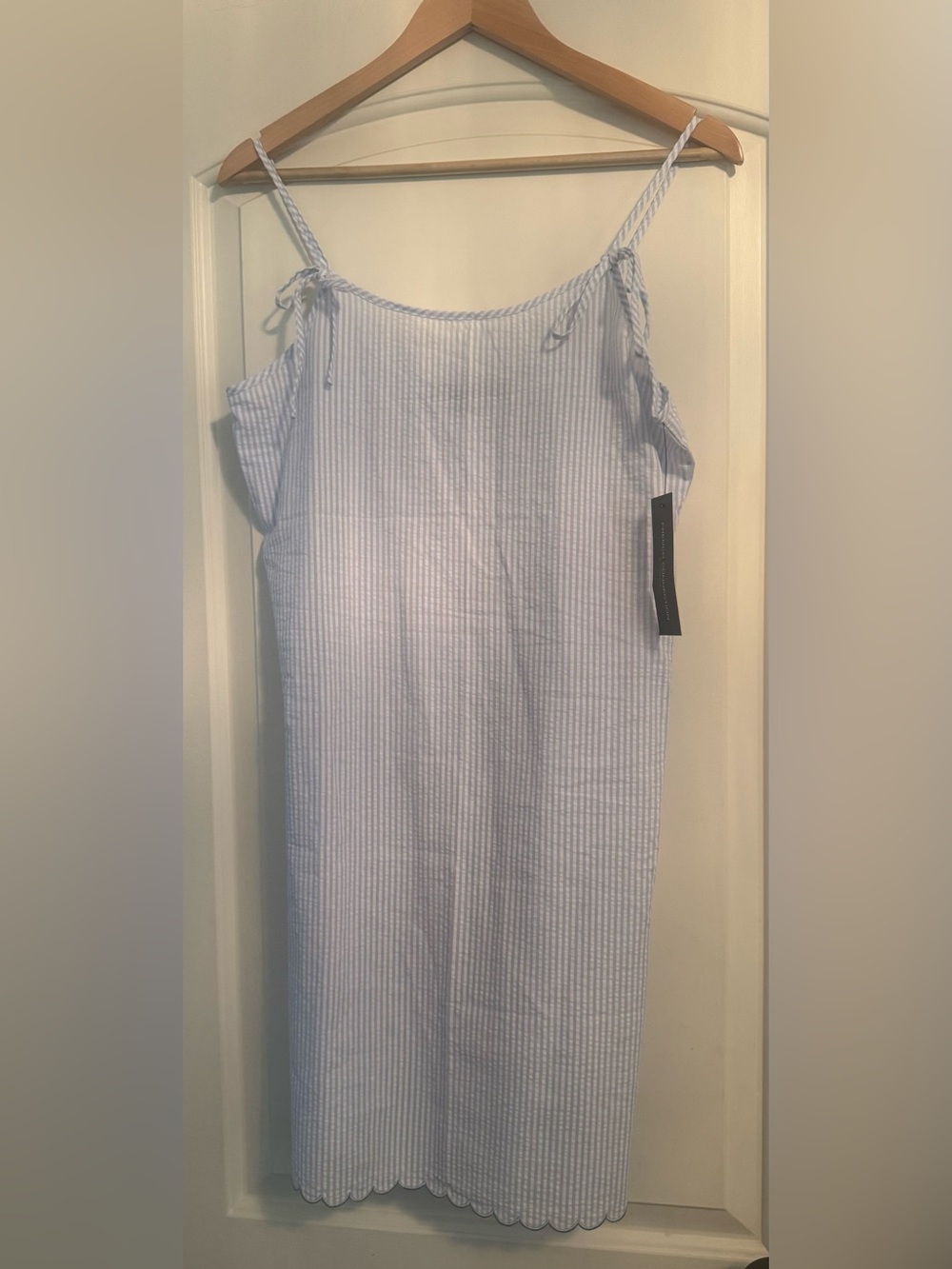 French connection Stripe Scallop Edge Cotton Chemise